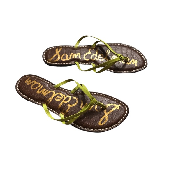 NWT Sam Edelman Gerianne neon yellow flip flops 8.5